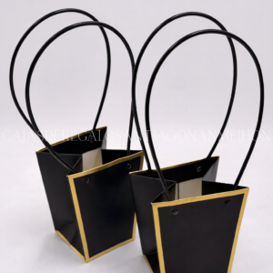 BOLSA ELEGANTE MEDIANA BORDE DORADO PACK 10 UNI