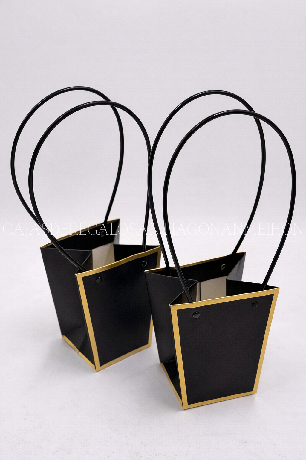 BOLSA ELEGANTE MEDIANA BORDE DORADO PACK 10 UNI