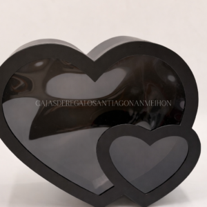 CAJA ACETATO CORAZON DOBLE