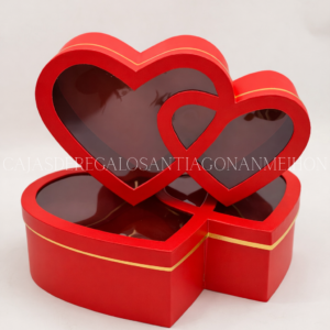 CAJA ACETATO CORAZON DOBLE 2 CAJAS