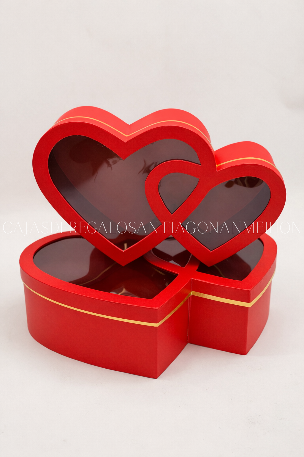 CAJA ACETATO CORAZON DOBLE 2 CAJAS