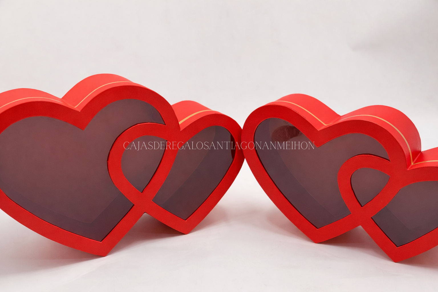 CAJA ACETATO CORAZON DOBLE 2 CAJAS - Imagen 2