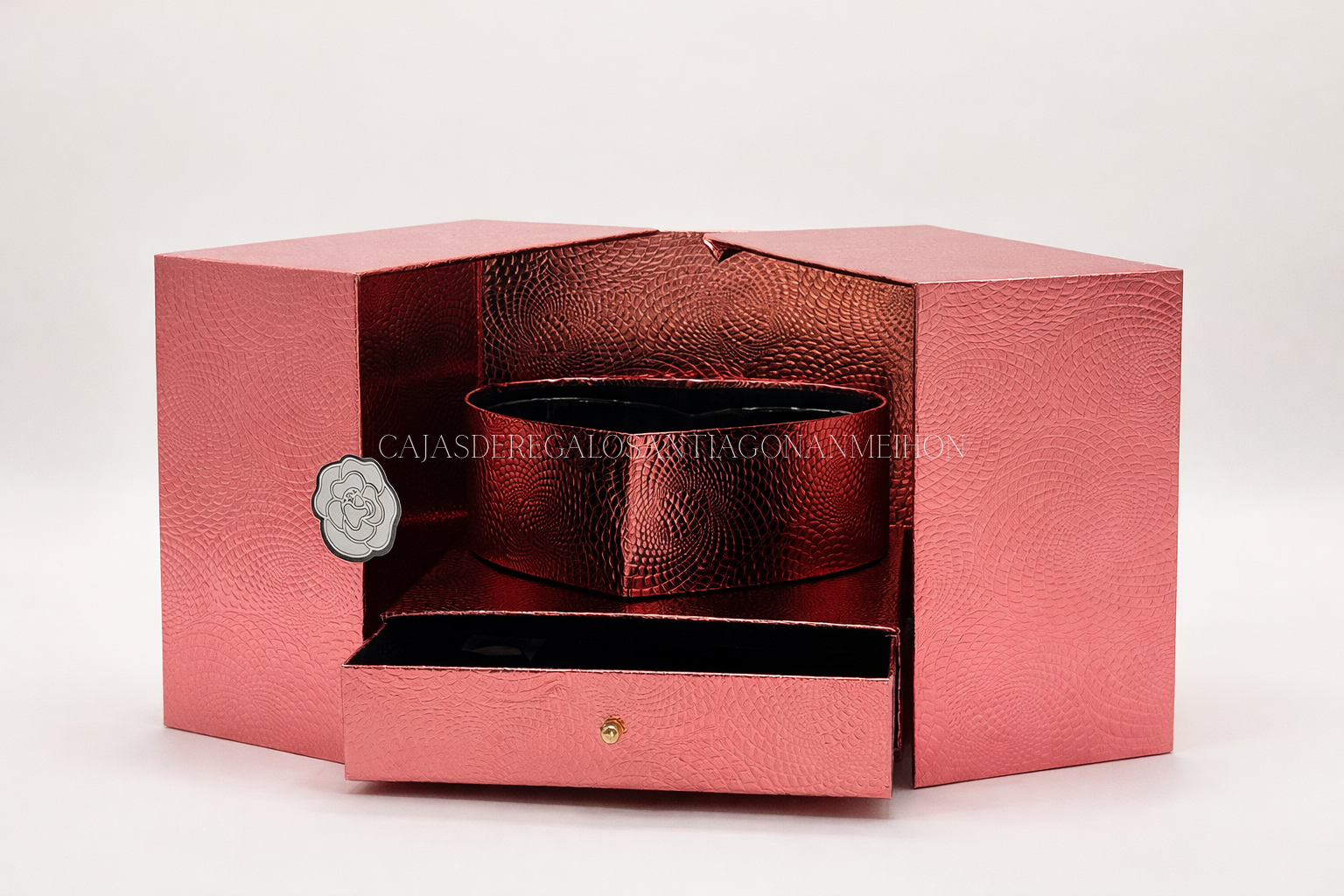 CAJA PREMIUM CUADRADA CORAZON CAJON - Imagen 3