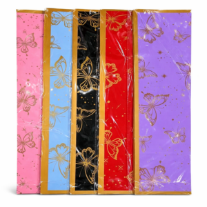 PAPEL COREANO MARIPOSA BORDE DORADO