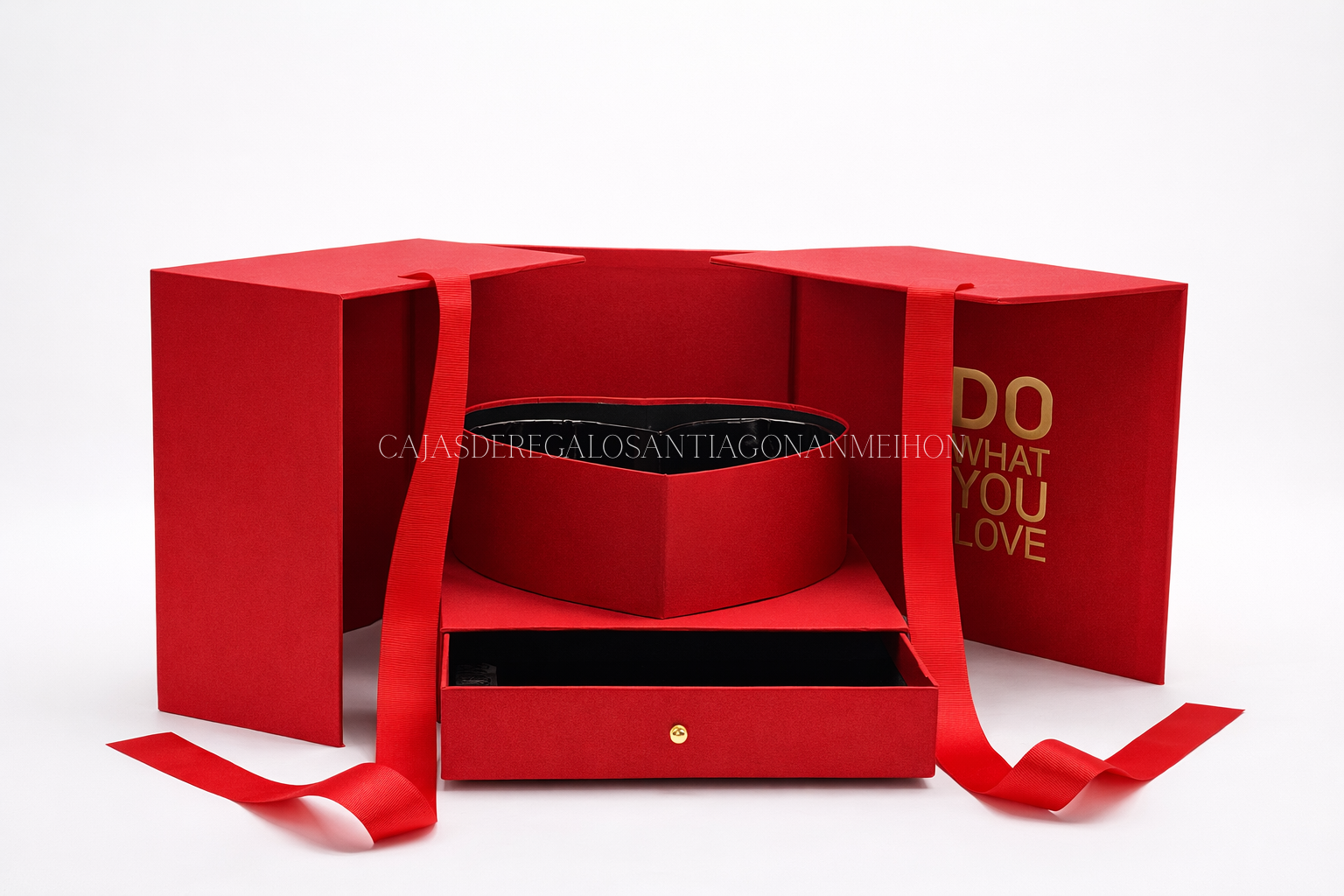 CAJA PREMIUM CUADRADA CORAZON CAJON - Imagen 2