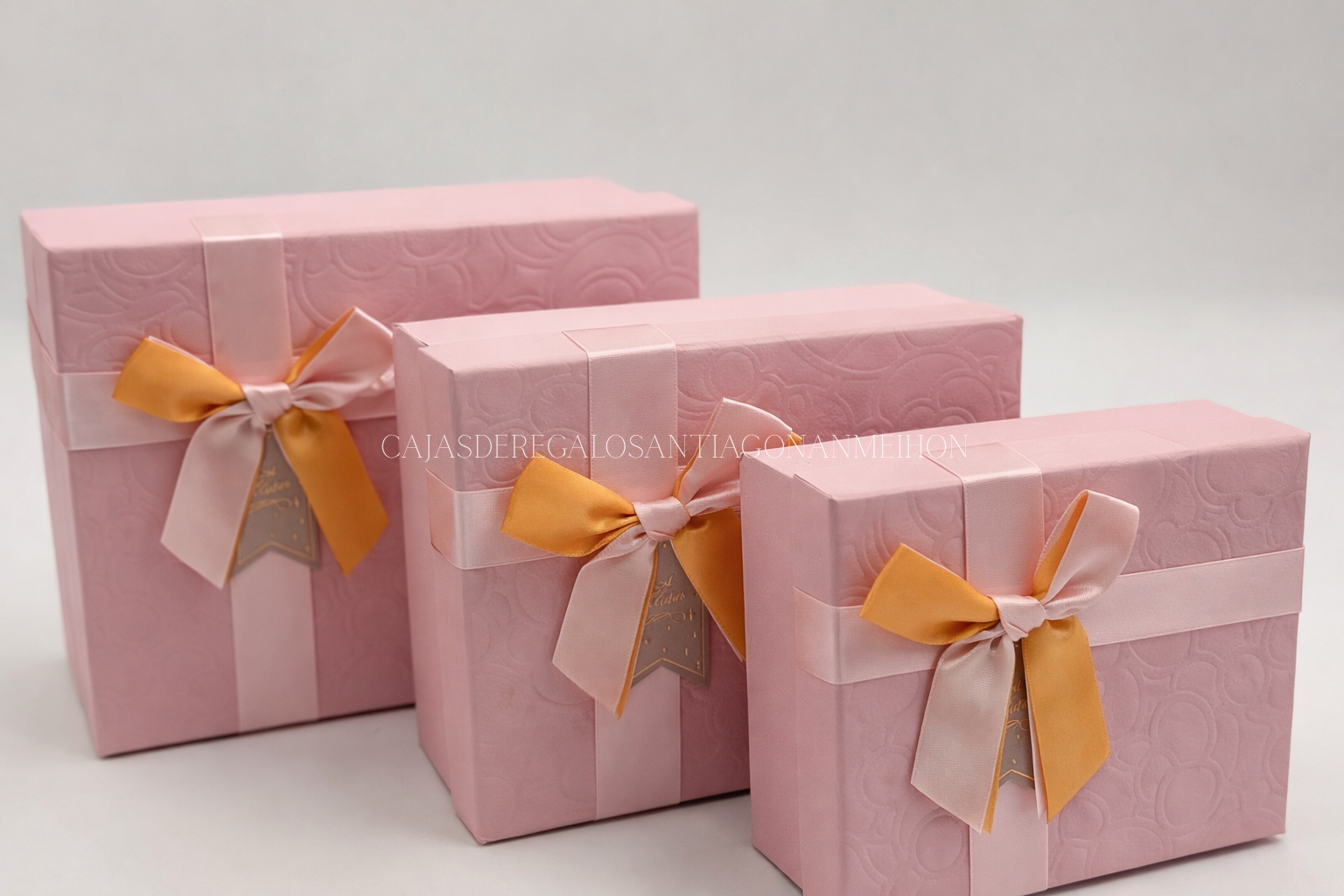 SET 3 CAJAS CUADRADA LAZO - Imagen 3
