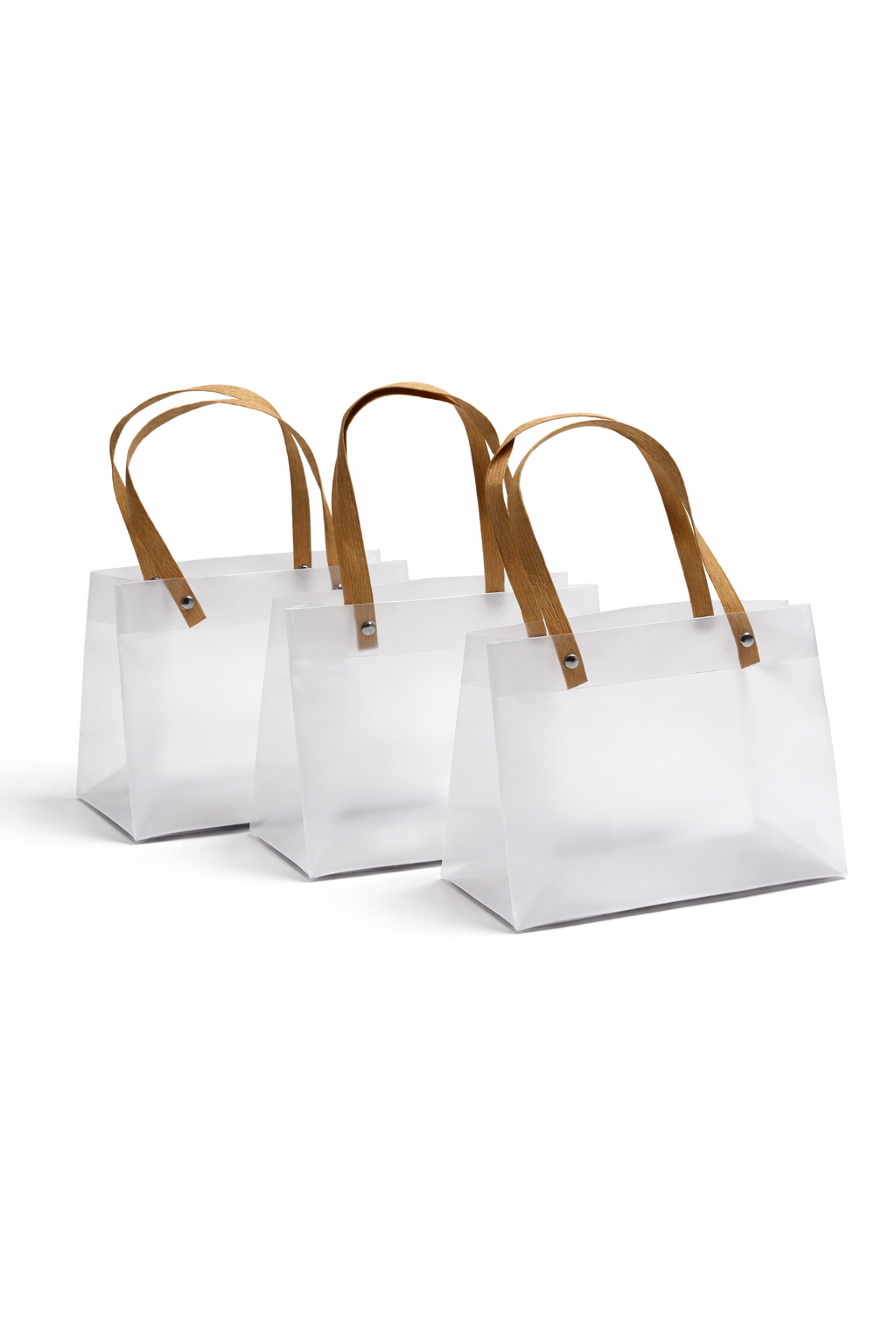 BOLSA CARTERA TRANSPARENTE ASAS CAFE 10 UNIDADES