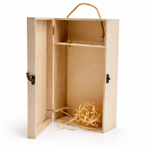 CAJA DE MADERA LISA 2 VINOS